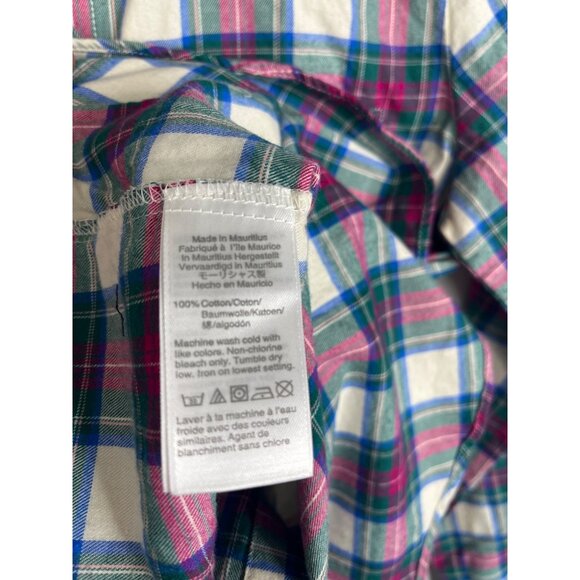 J Crew Top Womens XS Long Sleeve Button Down Shirt Plaid Pink Fall Casual Work - Picture 10 of 15